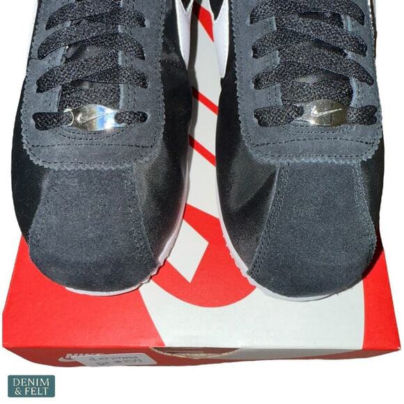 Nike Cortez Textile Black White Sneakers Women’s 7.5 Running Heritage Shoe NEW - Picture 8 of 14